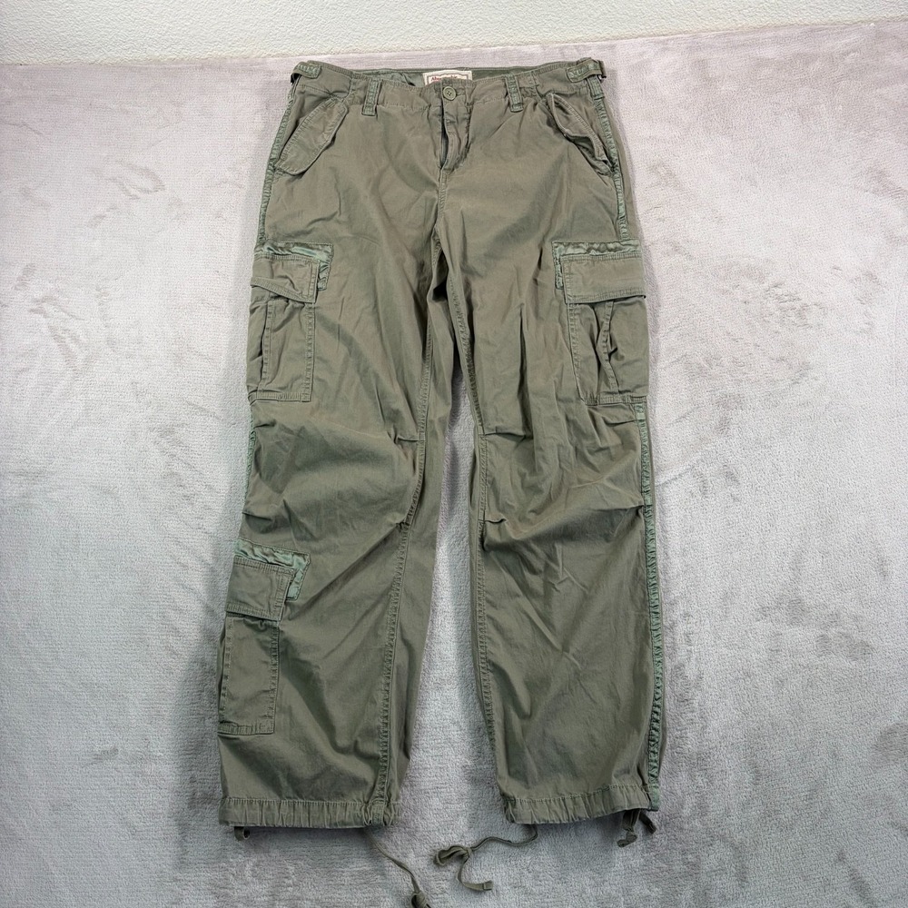 Vintage Abercrombie & Fitch Baggy Cargo Paratrooper Pants Women Medium‎ RARE Y2K